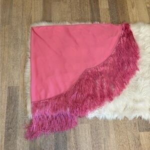 Hot Pink Shawl Wrap With Fringe